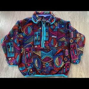 Patagonia Vintage Kids Aztec Print Fleece Pullover